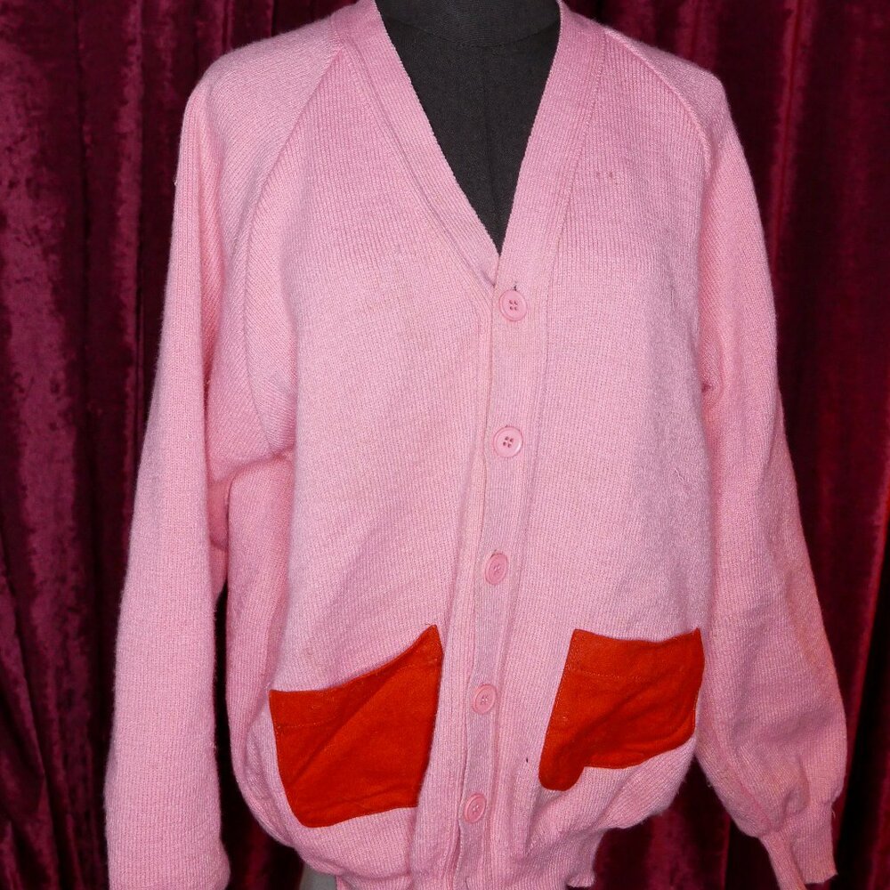 Pink and Red Comme des Garçons Girl Wool Sweater Medium